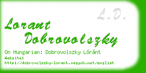 lorant dobrovolszky business card