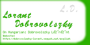 lorant dobrovolszky business card